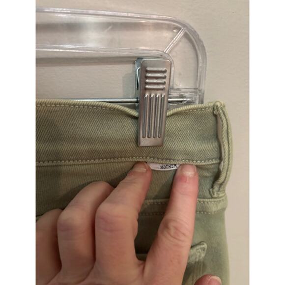 Mother Jeans The Weekender Fray Bootcut Flare High Rise Iceberg Green Size 29 - Picture 6 of 10